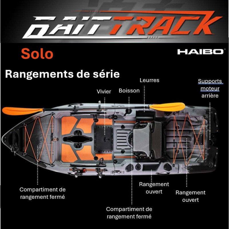 BAITTRACK SOLO – Modulaire Harde Pedaalviskajak
