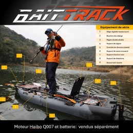 Kayak BAITTRACK HAIBO 1 personne + 1 pédalier hélice - rigide pliable