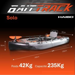 Kayak BAITTRACK HAIBO 1 personne + 1 pédalier hélice - rigide pliable