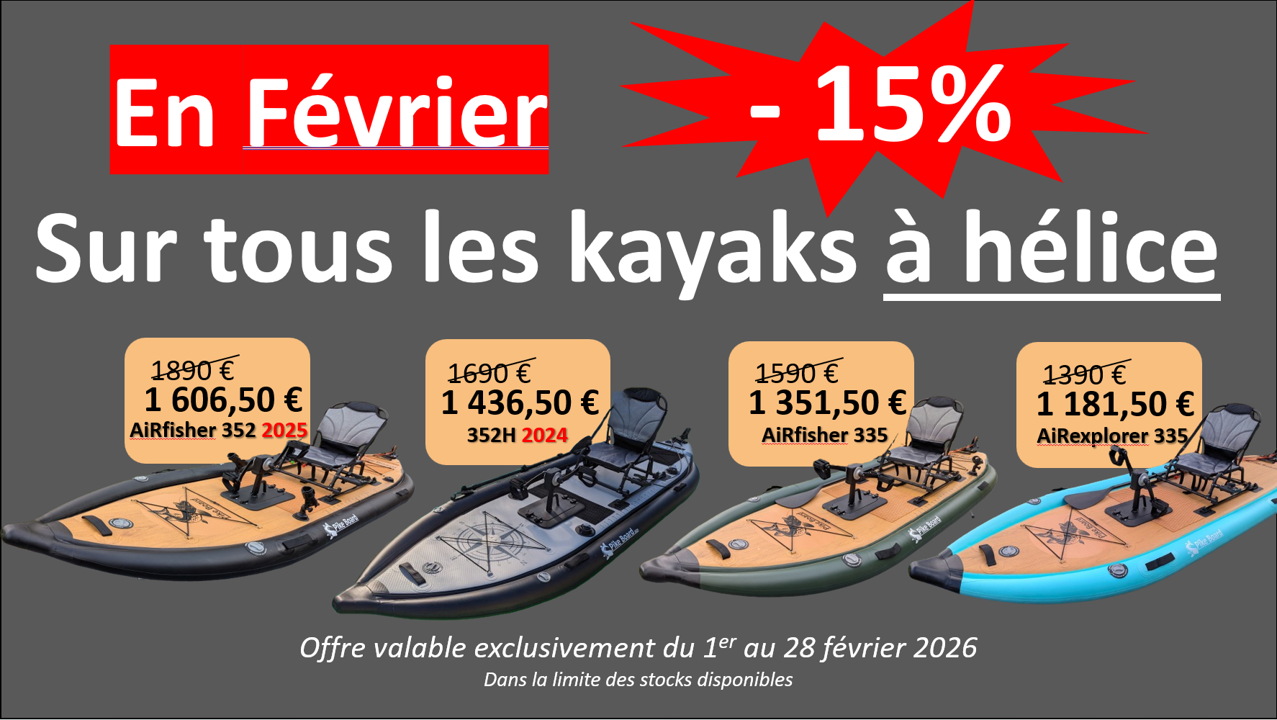 Promotion +15% sur kayaks gonflables à hélice
